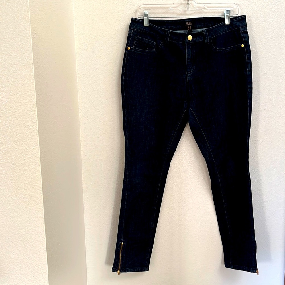 GILI Got It Love It Women's Mid Rise Skinny Ankle Zip Blue Jeans Size 10